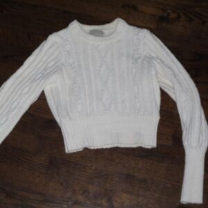 White Urban Outfitters Cable Knit Sweater